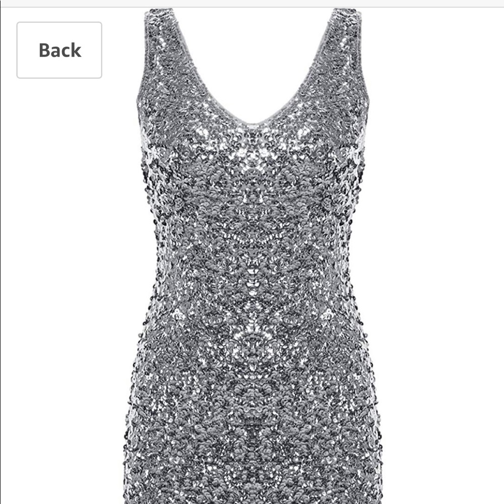 Silver sequin cocktail dress